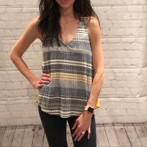 Blue/Yellow Tank with sheer yellow back